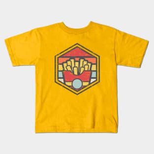Retro Badge Fries Light Kids T-Shirt